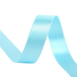 Bobine 25m ruban satin double face Bleu d'eau