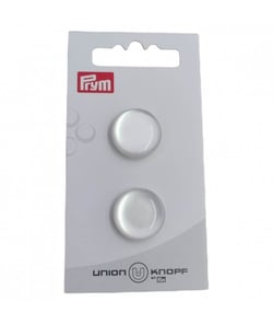 Carte de 2 boutons Rond en polyester à queue 18mm - Prym Blanc