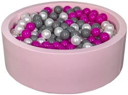 Piscine à balles Aire de jeu + 450 balles rose perle, rose, gris - Velinda