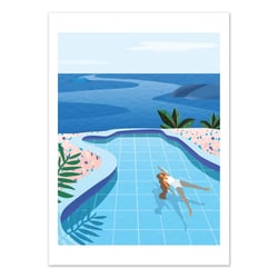 Affiche 30x40 cm - Girl in Pool - Petra Lizde