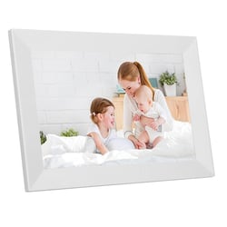 Cadre Photo Numérique Connecté 10.1 Pouces IPS WiFi Stockage 16GB Blanc Blanc YONIS