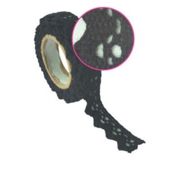 Graine Créative - Ruban adhesif textile Dentelle coton noir 1,7 cm
