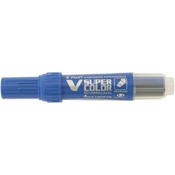 Marqueur Permanent Rechargeable V SUPER COLOR Begreen Pointe Biseautée Moyenne Bleu PILOT