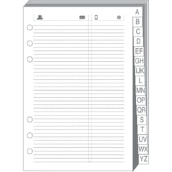REPERTOIRE TEL T17 BLANC Recharge - 10x17 cm - Lignées