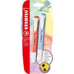 Surligneurs - STABILO Swing Cool Pastel - Bleu et corail - Lot de 2 surligneurs