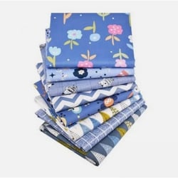 8 coupons tissu patchwork coton couture 40 x 50 cm TONS BLEU 7001