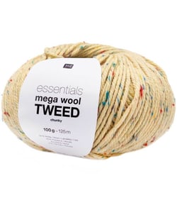 Pelote de laine à tricoter Essentials Mega Wool Tweed chunky - 100GR - Rico Design 02 Jaune