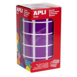 Apli Agipa - Gommettes rouleau Carré 20x20 mm violet x 1 770