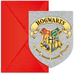 6 Invitations Harry Potter Poudlard