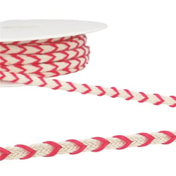 Bobine 25m galon bicolore 6mm Framboise