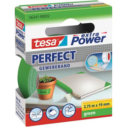 Ruban adhésif toilé réparation fixation Tesa Power Effect 2,75m x 19mm vert