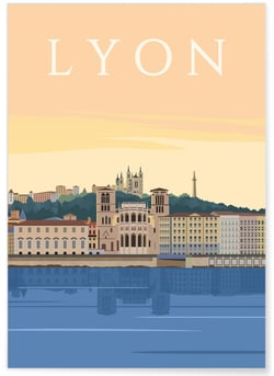 Affiche ville Lyon 4 | A3 : 29,7x42cm