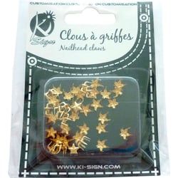 Ki-Sign - Clous rivet à griffes Étoile 8mm 40 pièces - Doré