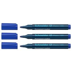 Lot de 3 marqueurs permanents pointe ogive 1-3 mm - SCHNEIDER - Bleu - Maxx 130
