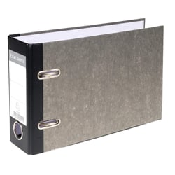 Classeur à levier papier marbre gris dos de 70mm - A5 horizontal. - Gris-dos noir - x 20 - Exacompta