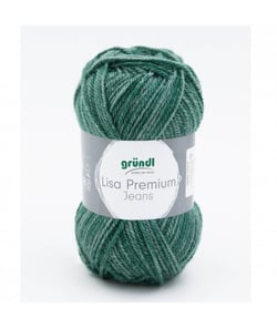 Pelote de laine à tricoter LISA PREMIUM JEANS - Grundl - certifiée Oeko-Tex 04 Vert