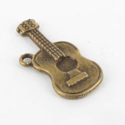 MégaCréa - Breloque en métal Guitare n°2 Bronze (10 pièces)