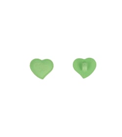 Bouton coeur culot 17mm vert saule