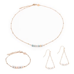 Collier, bracelet et boucles d'oreilles Piana en pierres Amazonite - Sloya