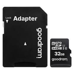 Goodram Carte MicroSD 32GB Class 10 UHS-I avec Adaptateur SD Inclus Noir