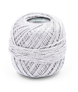 Fil à tricoter brillant GLITTER - Grundl 8202 Argent