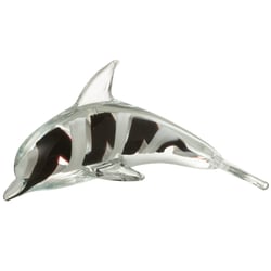 Presse papier dauphin en verre 23 cm