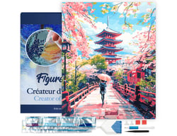 Diamond Painting Broderie Diamant Figured’Art 40x50cm toile tendue sur châssis en bois - diamants carrés - Kyoto en fleurs