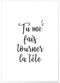 Affiche 'Tu me fais tourner la tête' | A3 : 29,7x42cm