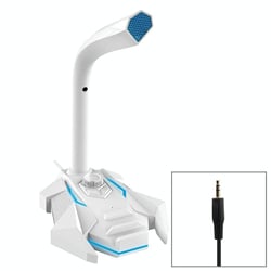 Microphone Omnidirectionnel Rouge Pour PC Mac Gaming Chant et Conférence Blanc YONIS