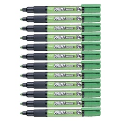 Lot de 12 marqueurs permanents PAINT MARKER MMP20 - PENTEL - Pointe ogive 2 mm - Vert clair