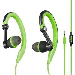 Casque Sport Intra-Auriculaire Pour Running Avec Micro Et Crochets Ajustables Vert YONIS