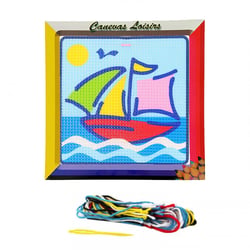 Kit canevas Bateau voilier 15 x 15 cm gros trous