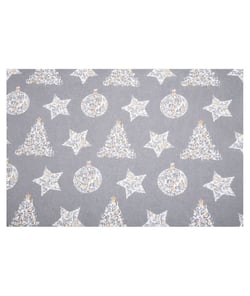Tissu coton Noël sapins de 140 cm de largeur sylvestre gris vendu par 50 cm