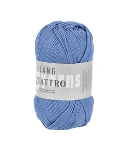 Fil à tricoter 100% coton QUATTRO - Lang Yarns 10 Bleu