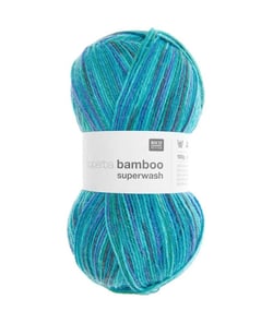 Pelote de laine à chaussettes à tricoter Superba bamboo superwash - 100GR - Rico Design 046 bleu - Aqua