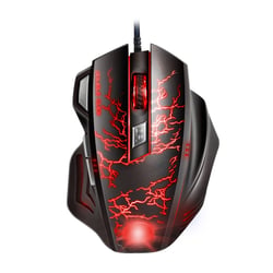 Souris Gamer Pc Filaire USB 3200 Dpi Ordinateur Lumière LED Bleu 7 Boutons Noir YONIS