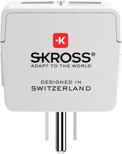 Adaptateur secteur Skross Europe vers Royaume-uni sortie USB blanc