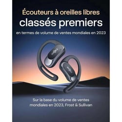 Ecouteurs Bluetooth 5.2 - SHOKZ OpenFit Air - Noir