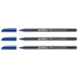 Lot de 3 feutres de coloriage pointe fine - EDDING - Bleu Acier - 1 mm