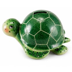 Tirelire tortue en résine verte