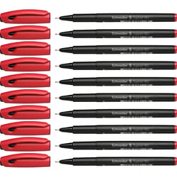Lot de 10 Feutres Fineliner Topliner 967 04 rouge