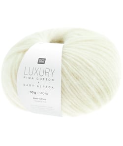 Pelote de cachemire et de coton Luxury Pima Cotton x Baby Alpaca - Rico Design 01 Nature