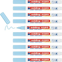 Lot de 10 marqueurs craie liquide EDDING bleu pastel 1-2 mm