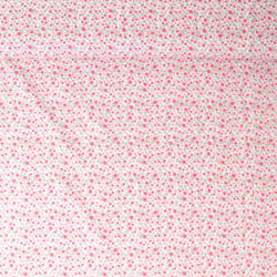Tissu Popeline de Coton  fleurs Gwen Roses sur fond Blanc - Au mètre