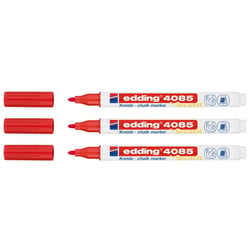 Lot de 3 marqueurs craie liquide - EDDING - Pointe ronde 1-2 mm - Rouge