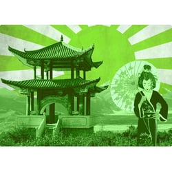 Tapis de souris Décor Japon 27 x 19 cm