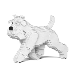 Chien Schnauzer Moyen qui marche blanc Taille standard | JEKCA | 14 ans et +