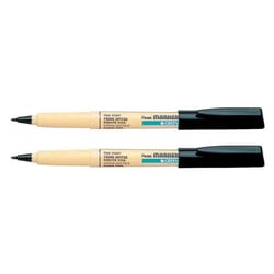 Lot de 2 marqueurs textiles permanents pointe conique fine 0,7 mm - PENTEL - Noir