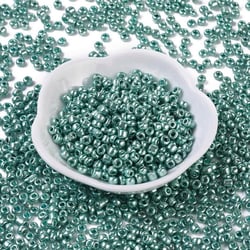 1000 perles de rocaille vert métallisé diamètre 2 mm 12/0 - création bijoux