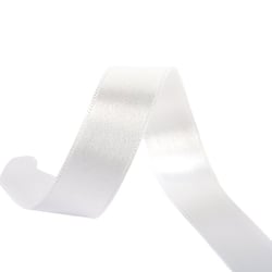 Bobine 40m ruban satin double face fabriqué en France blanc